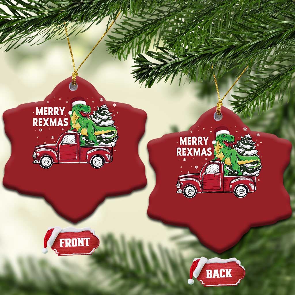 Dinosaur Christmas Tree Christmas Ornament Merry Rexmas Xmas Pet Dino Trex Red Truck Family TS10