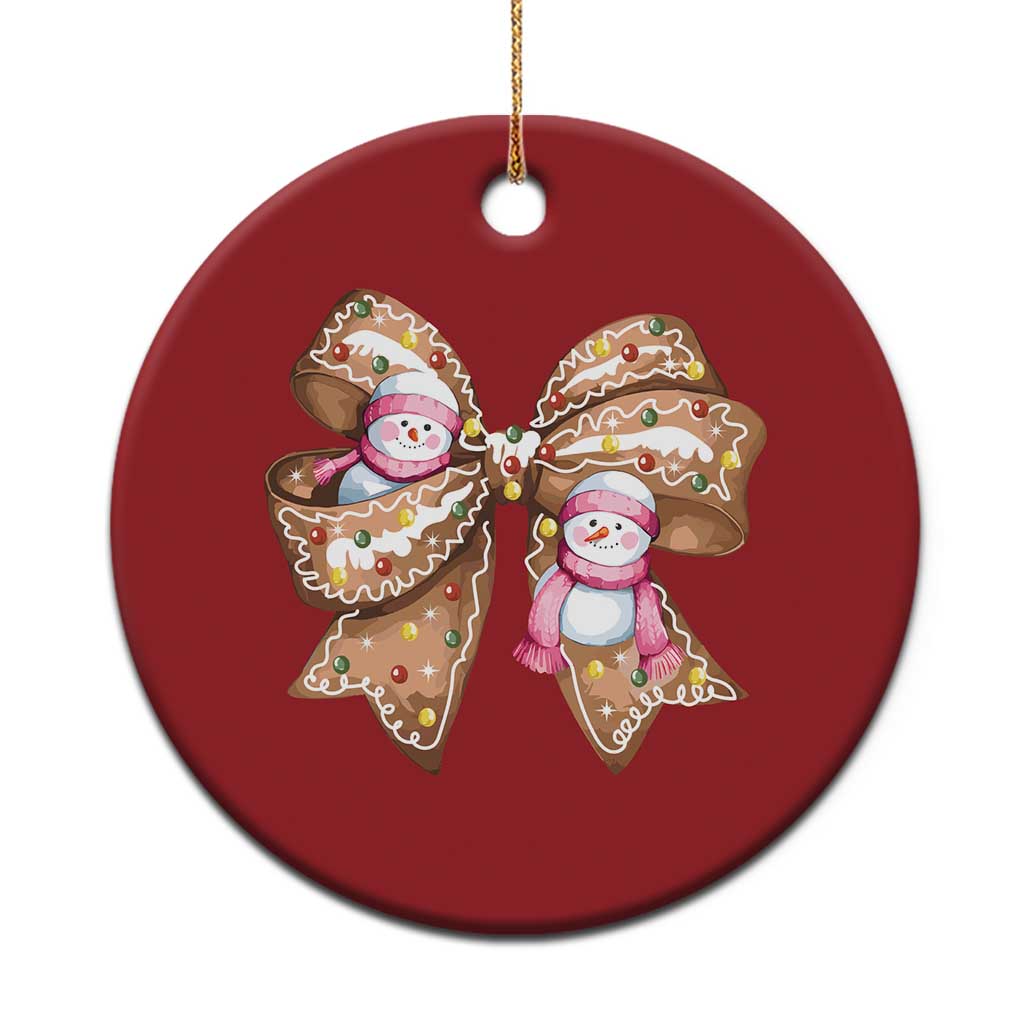 Gingerbread Coquette Bow Xmas Christmas Ornament Cute Snowman Girly Gifts For Her TS10
