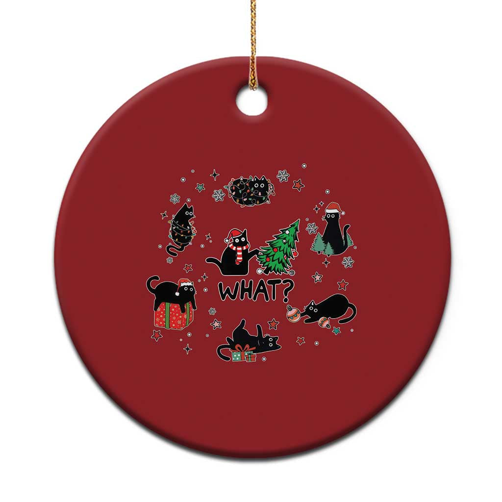 Cute Cat Xmas Christmas Ornament What? Funny Meowy Catmas Gift For New Year TS10