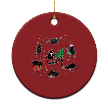 Cute Cat Xmas Christmas Ornament What? Funny Meowy Catmas Gift For New Year TS10