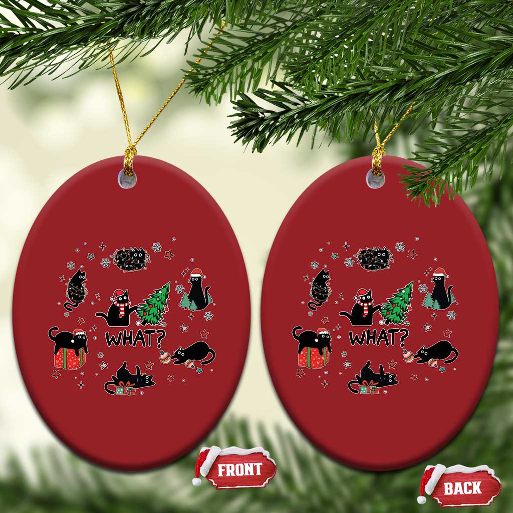 Cute Cat Xmas Christmas Ornament What? Funny Meowy Catmas Gift For New Year TS10