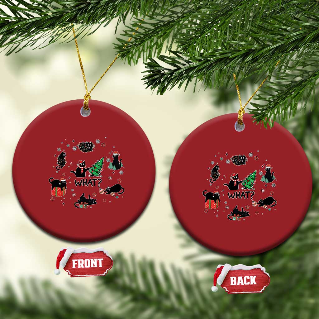 Cute Cat Xmas Christmas Ornament What? Funny Meowy Catmas Gift For New Year TS10