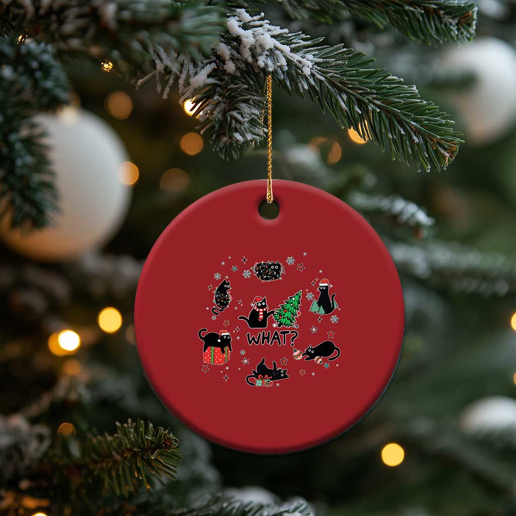 Cute Cat Xmas Christmas Ornament What? Funny Meowy Catmas Gift For New Year TS10