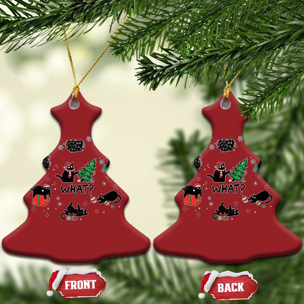 Cute Cat Xmas Christmas Ornament What? Funny Meowy Catmas Gift For New Year TS10