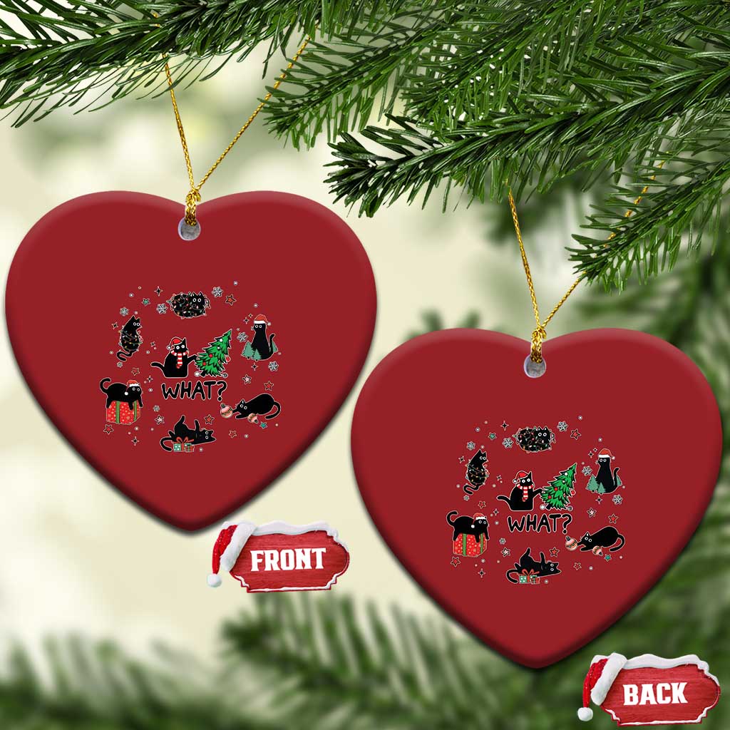 Cute Cat Xmas Christmas Ornament What? Funny Meowy Catmas Gift For New Year TS10