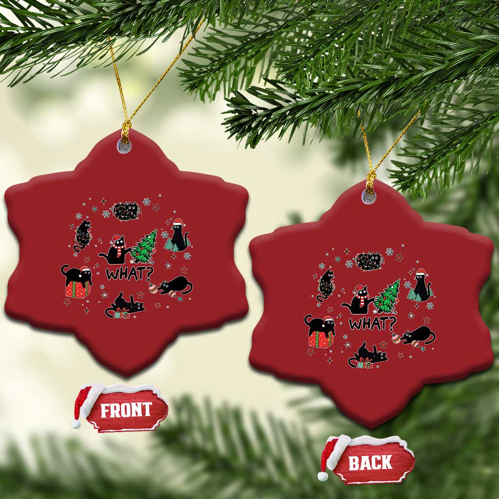 Cute Cat Xmas Christmas Ornament What? Funny Meowy Catmas Gift For New Year TS10