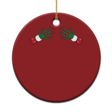 Funny Christmas Ornament Women's Boob Skeleton Hand TS10