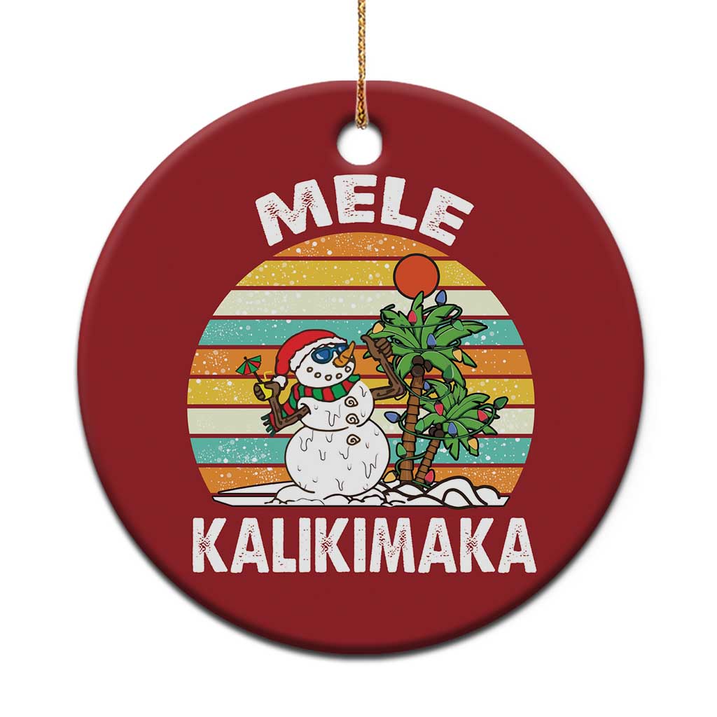Vintage Cute Mele Kalikimaka Xmas Christmas Ornament Funny Snowman Palm Tree Beach Tropical Gift Family Holiday TS10