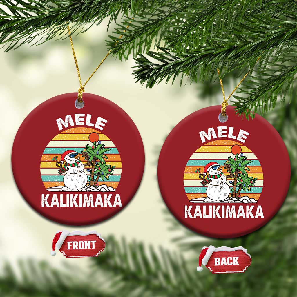 Vintage Cute Mele Kalikimaka Xmas Christmas Ornament Funny Snowman Palm Tree Beach Tropical Gift Family Holiday TS10