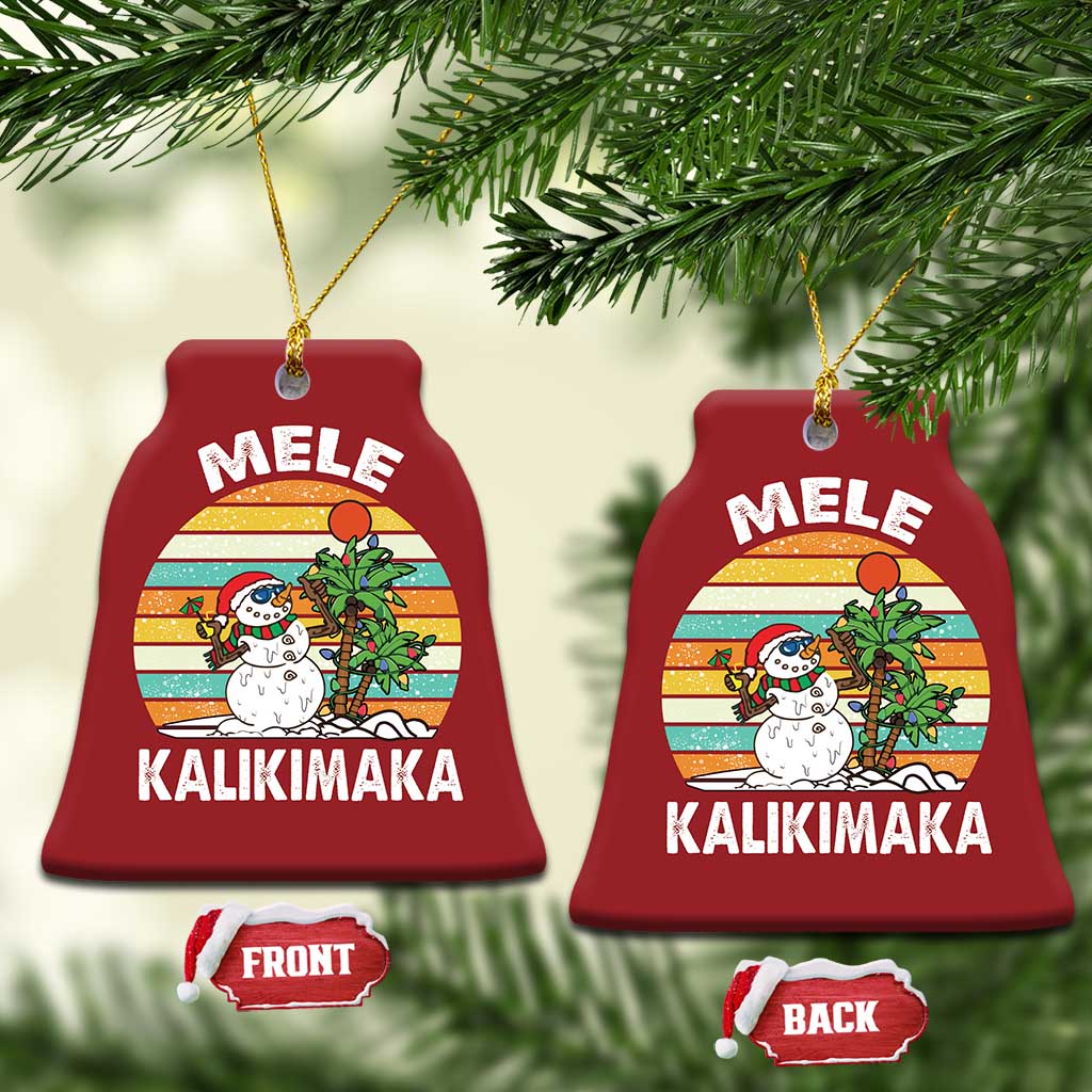 Vintage Cute Mele Kalikimaka Xmas Christmas Ornament Funny Snowman Palm Tree Beach Tropical Gift Family Holiday TS10
