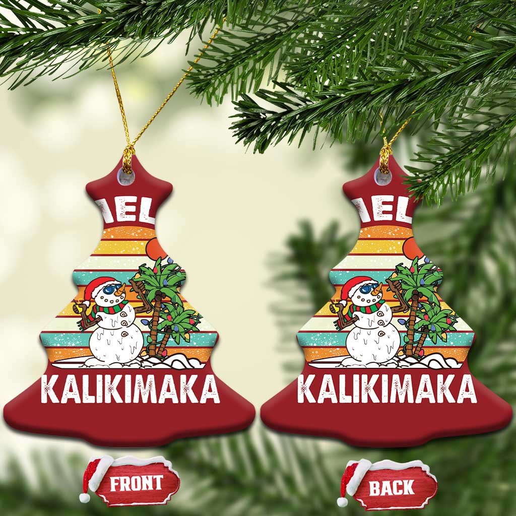 Vintage Cute Mele Kalikimaka Xmas Christmas Ornament Funny Snowman Palm Tree Beach Tropical Gift Family Holiday TS10