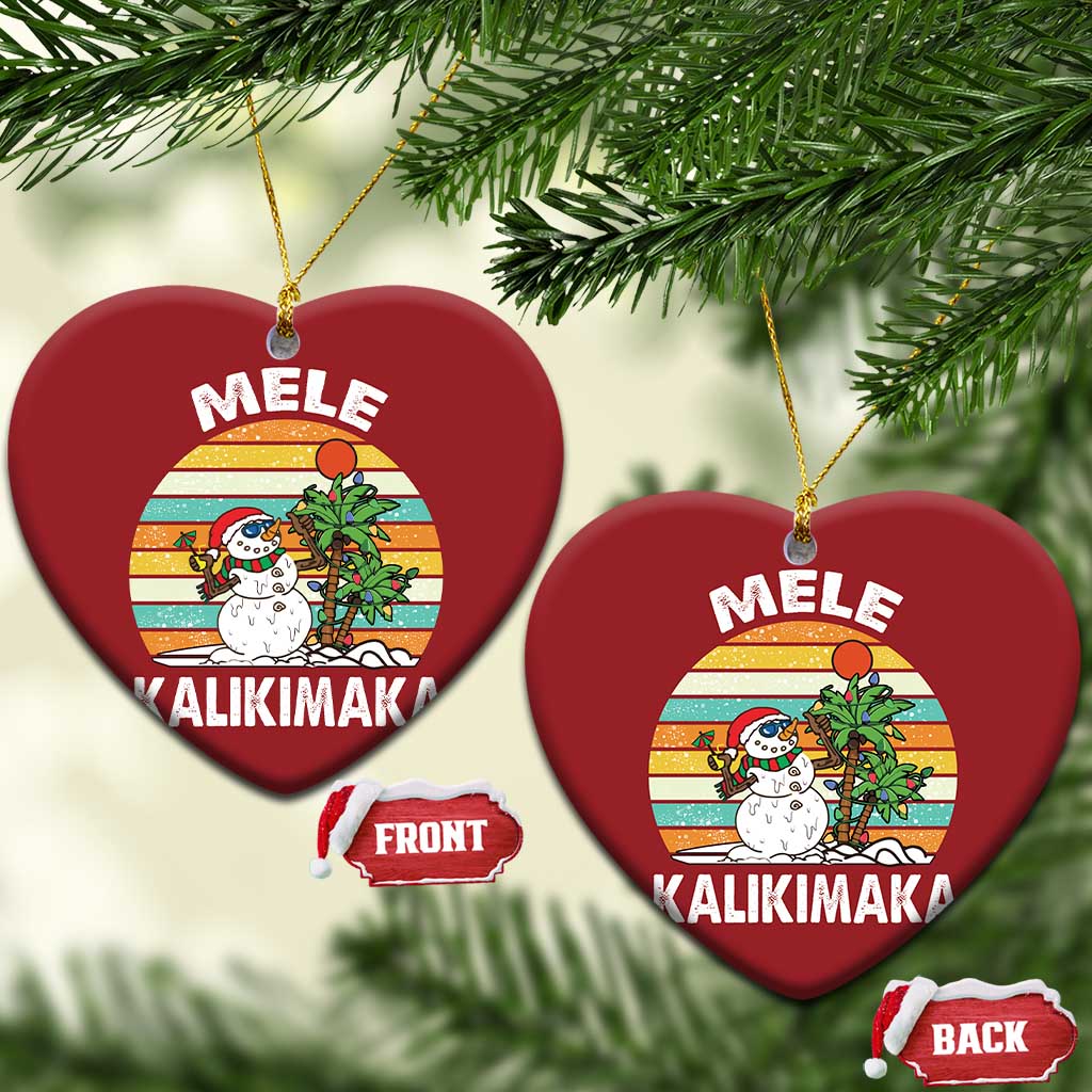 Vintage Cute Mele Kalikimaka Xmas Christmas Ornament Funny Snowman Palm Tree Beach Tropical Gift Family Holiday TS10