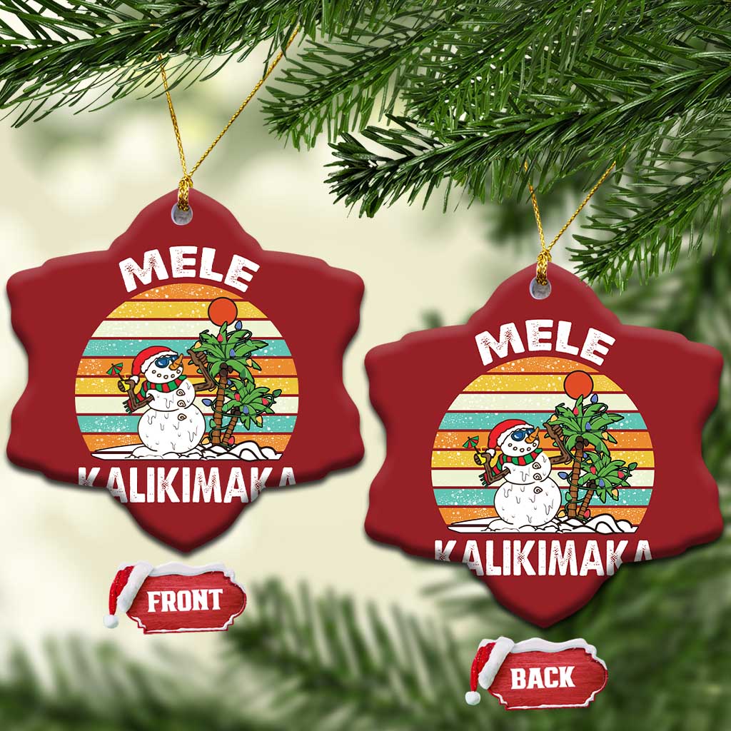 Vintage Cute Mele Kalikimaka Xmas Christmas Ornament Funny Snowman Palm Tree Beach Tropical Gift Family Holiday TS10