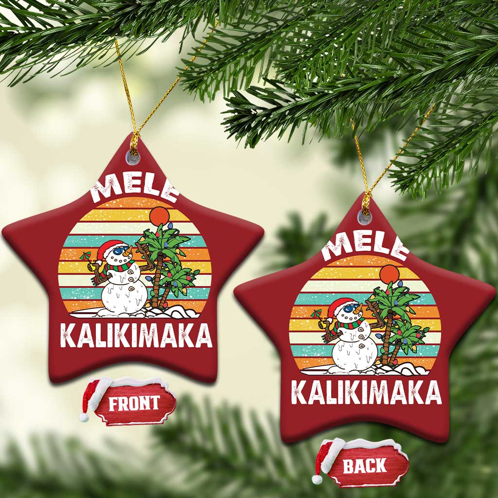 Vintage Cute Mele Kalikimaka Xmas Christmas Ornament Funny Snowman Palm Tree Beach Tropical Gift Family Holiday TS10