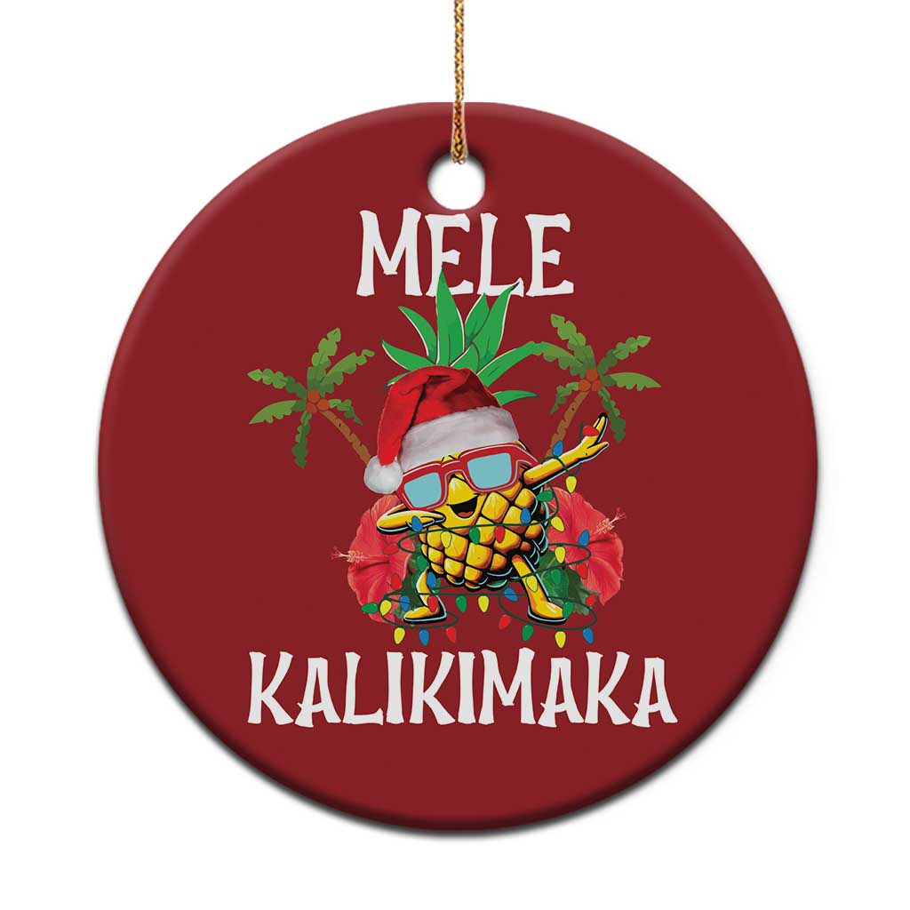 Hawaii Xmas Christmas Ornament Mele Kalikimaka Hawaiian Pineapple Xmas Lights Santa Hat TS10