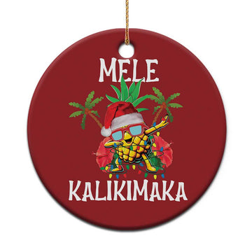 Hawaii Xmas Christmas Ornament Mele Kalikimaka Hawaiian Pineapple Xmas Lights Santa Hat TS10
