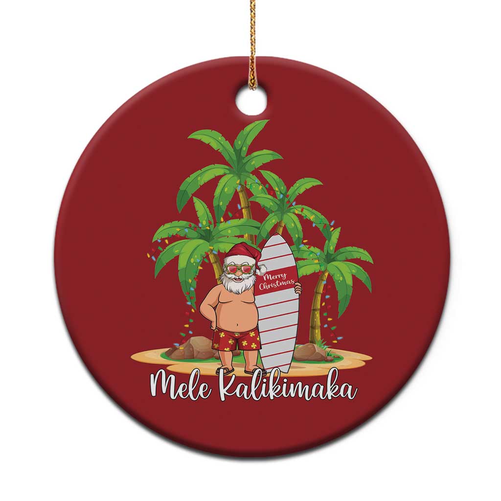 Mele Kalikimaka Hawaiian Christmas Christmas Ornament Hawaii Santa Xmas Beach Family Vacation TS10