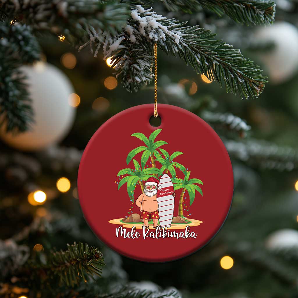 Mele Kalikimaka Hawaiian Christmas Christmas Ornament Hawaii Santa Xmas Beach Family Vacation TS10