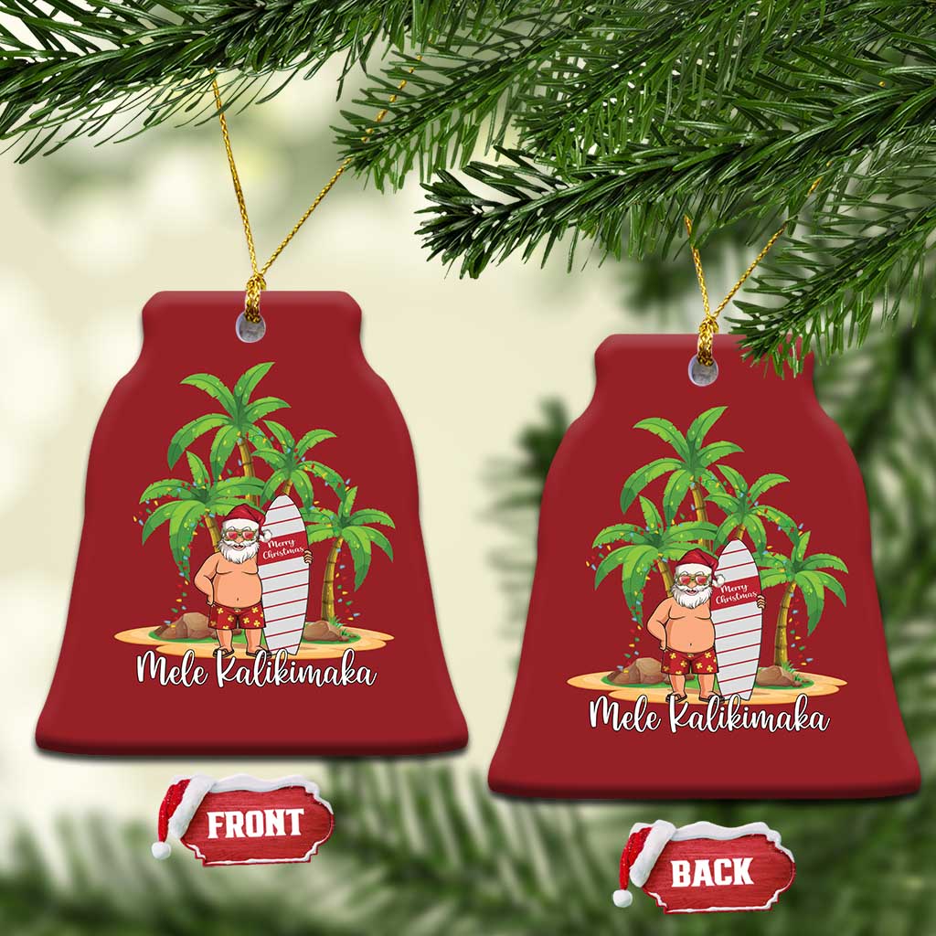 Mele Kalikimaka Hawaiian Christmas Christmas Ornament Hawaii Santa Xmas Beach Family Vacation TS10