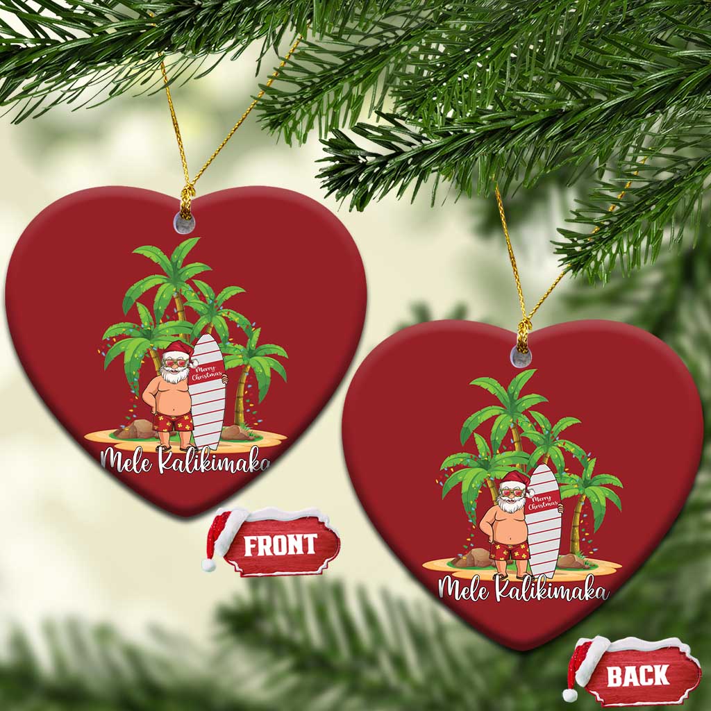 Mele Kalikimaka Hawaiian Christmas Christmas Ornament Hawaii Santa Xmas Beach Family Vacation TS10