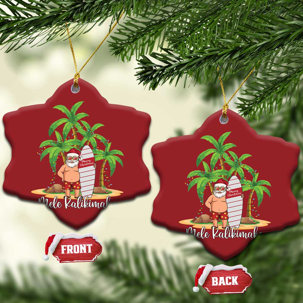 Mele Kalikimaka Hawaiian Christmas Christmas Ornament Hawaii Santa Xmas Beach Family Vacation TS10