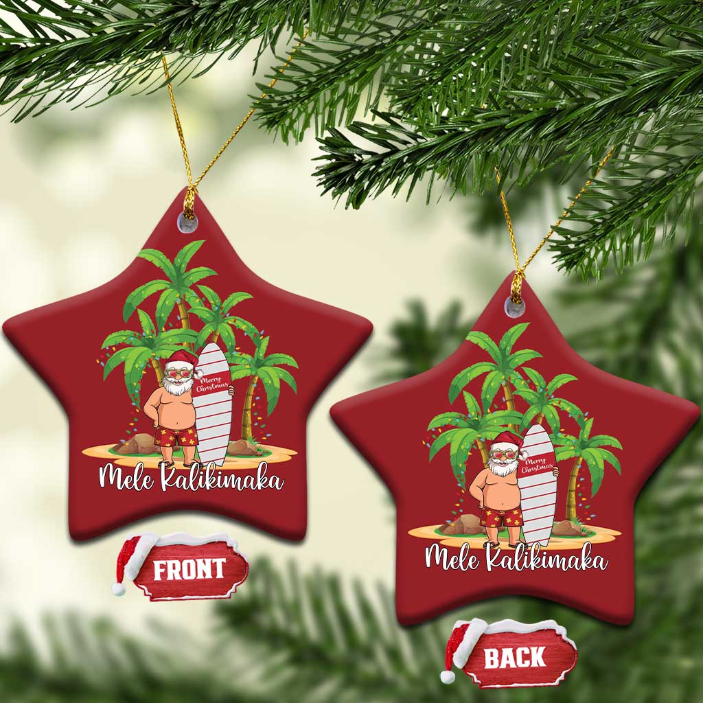 Mele Kalikimaka Hawaiian Christmas Christmas Ornament Hawaii Santa Xmas Beach Family Vacation TS10