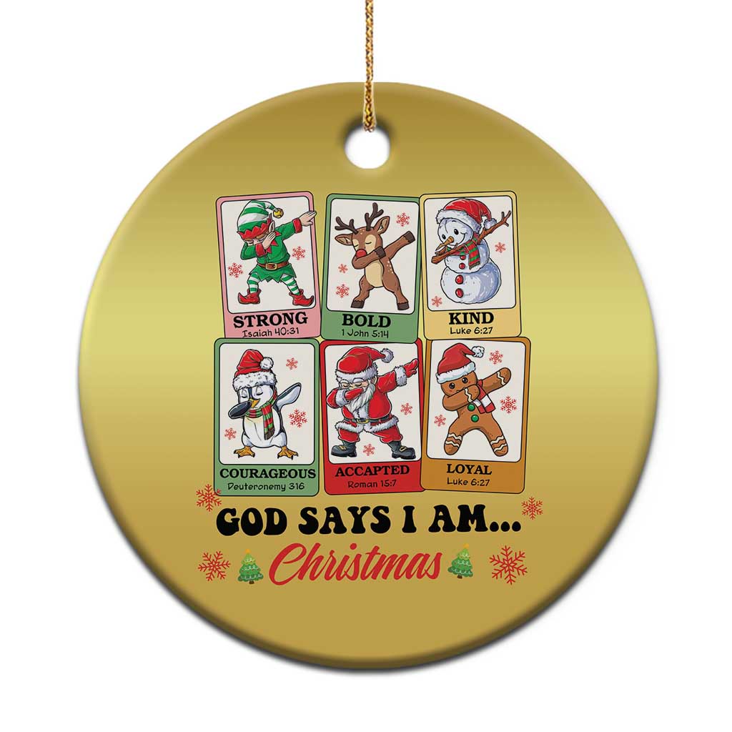 Religious Xmas Christmas Ornament God Says I Am Christian Bible TS10