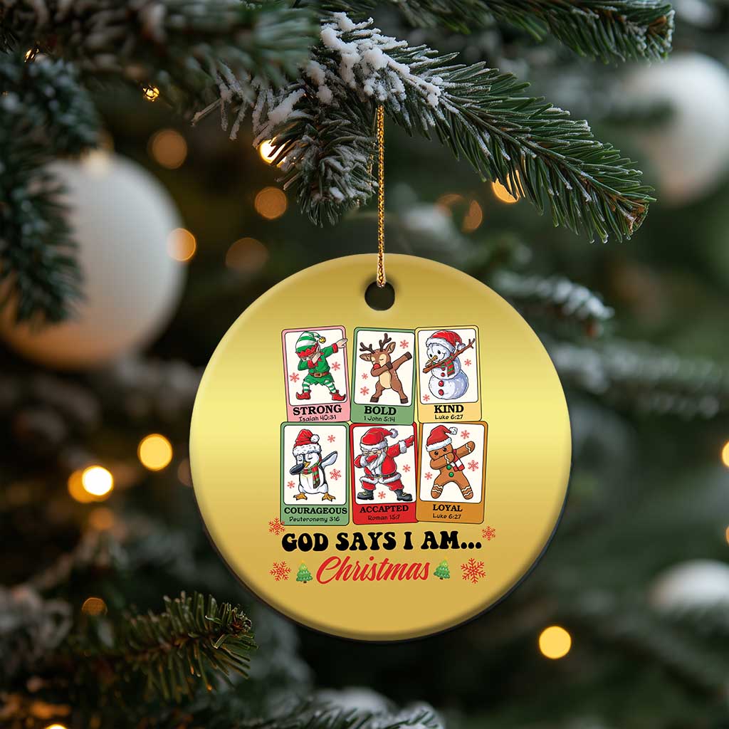Religious Xmas Christmas Ornament God Says I Am Christian Bible TS10
