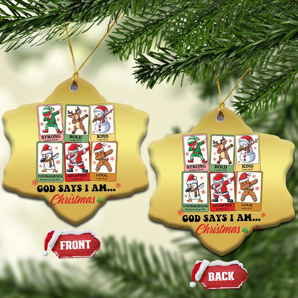 Religious Xmas Christmas Ornament God Says I Am Christian Bible TS10