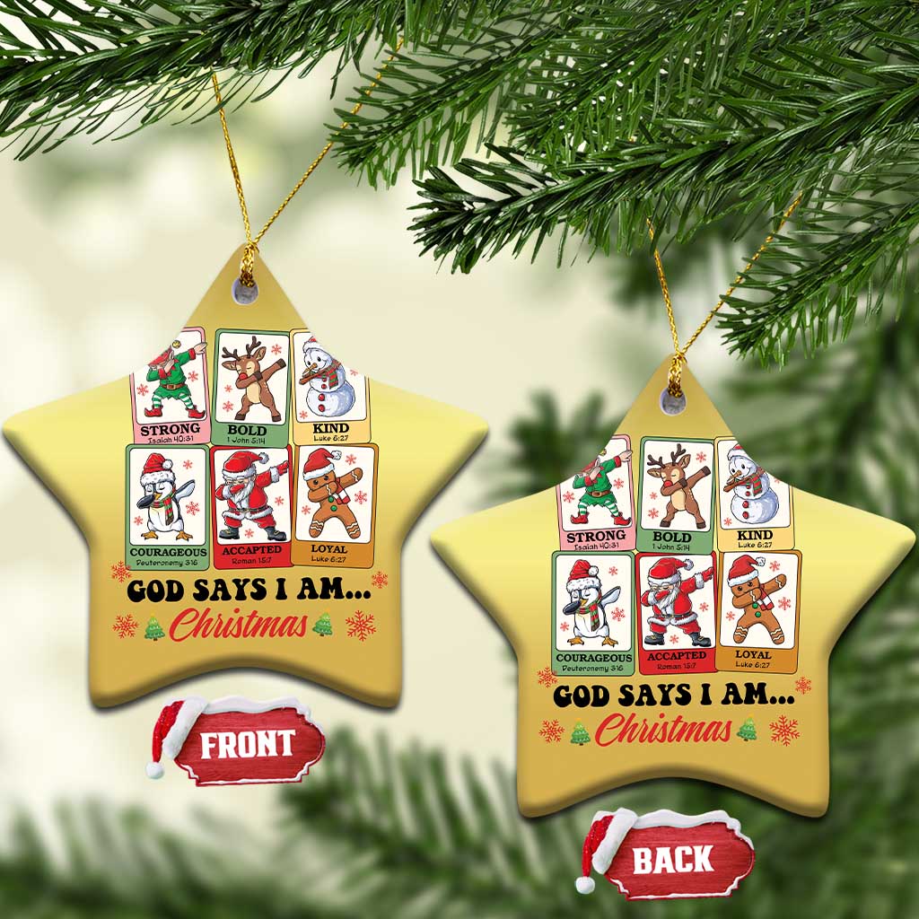 Religious Xmas Christmas Ornament God Says I Am Christian Bible TS10