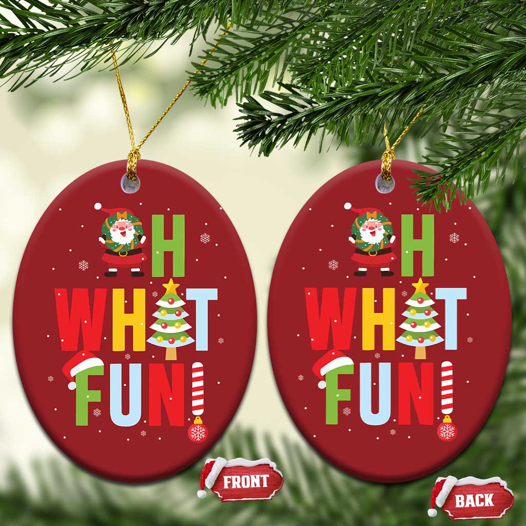 Funny Xmas Santa Christmas Ornament Oh What Fun Christmas Tree And Wreath TS10