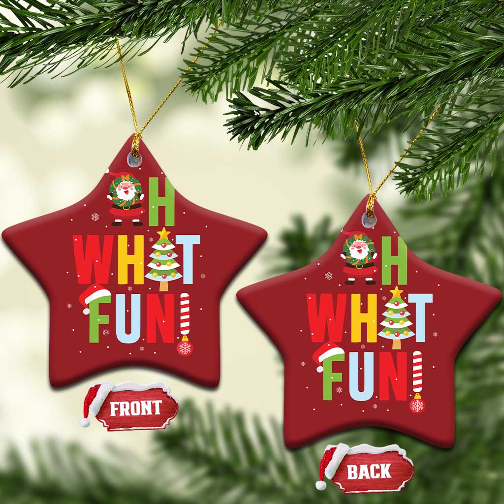 Funny Xmas Santa Christmas Ornament Oh What Fun Christmas Tree And Wreath TS10