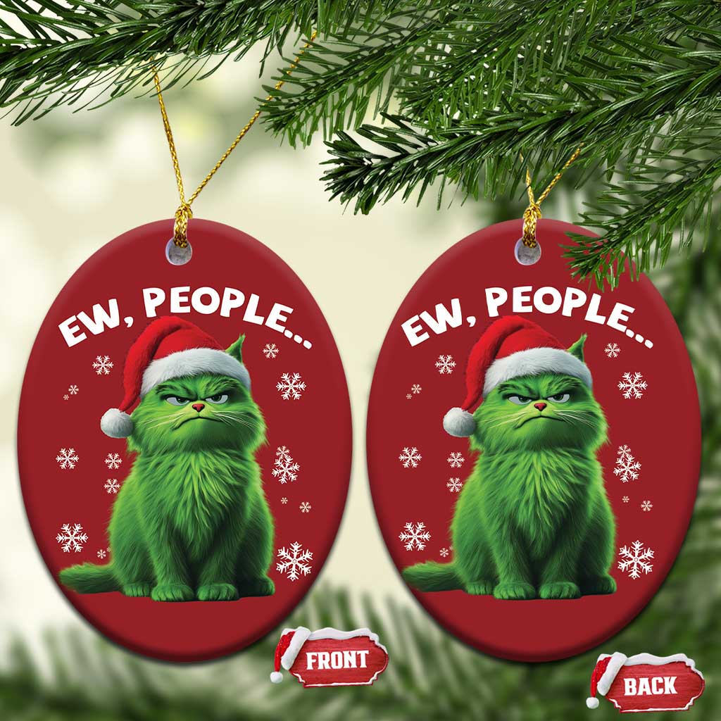 Funny Cat Christmas Ornament Ew People Xmas Gag Gift TS10