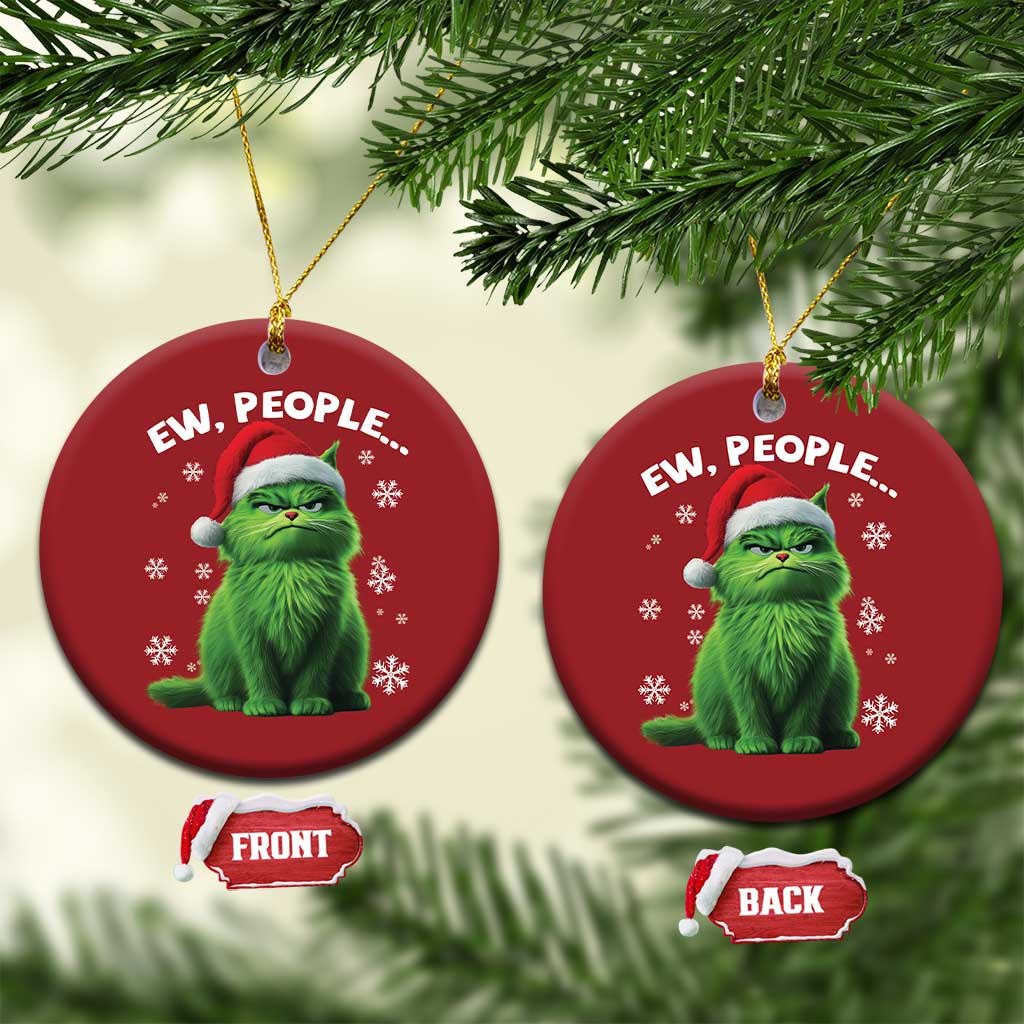 Funny Cat Christmas Ornament Ew People Xmas Gag Gift TS10