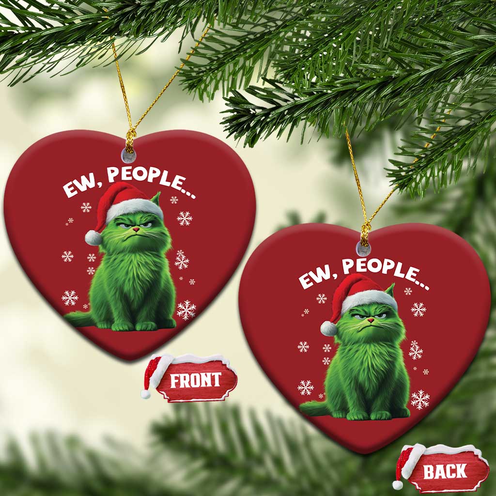Funny Cat Christmas Ornament Ew People Xmas Gag Gift TS10