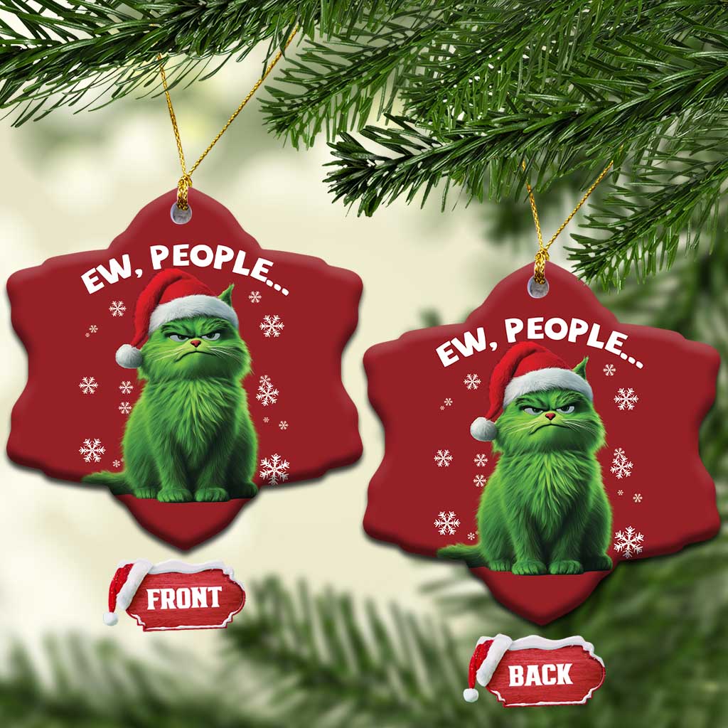 Funny Cat Christmas Ornament Ew People Xmas Gag Gift TS10