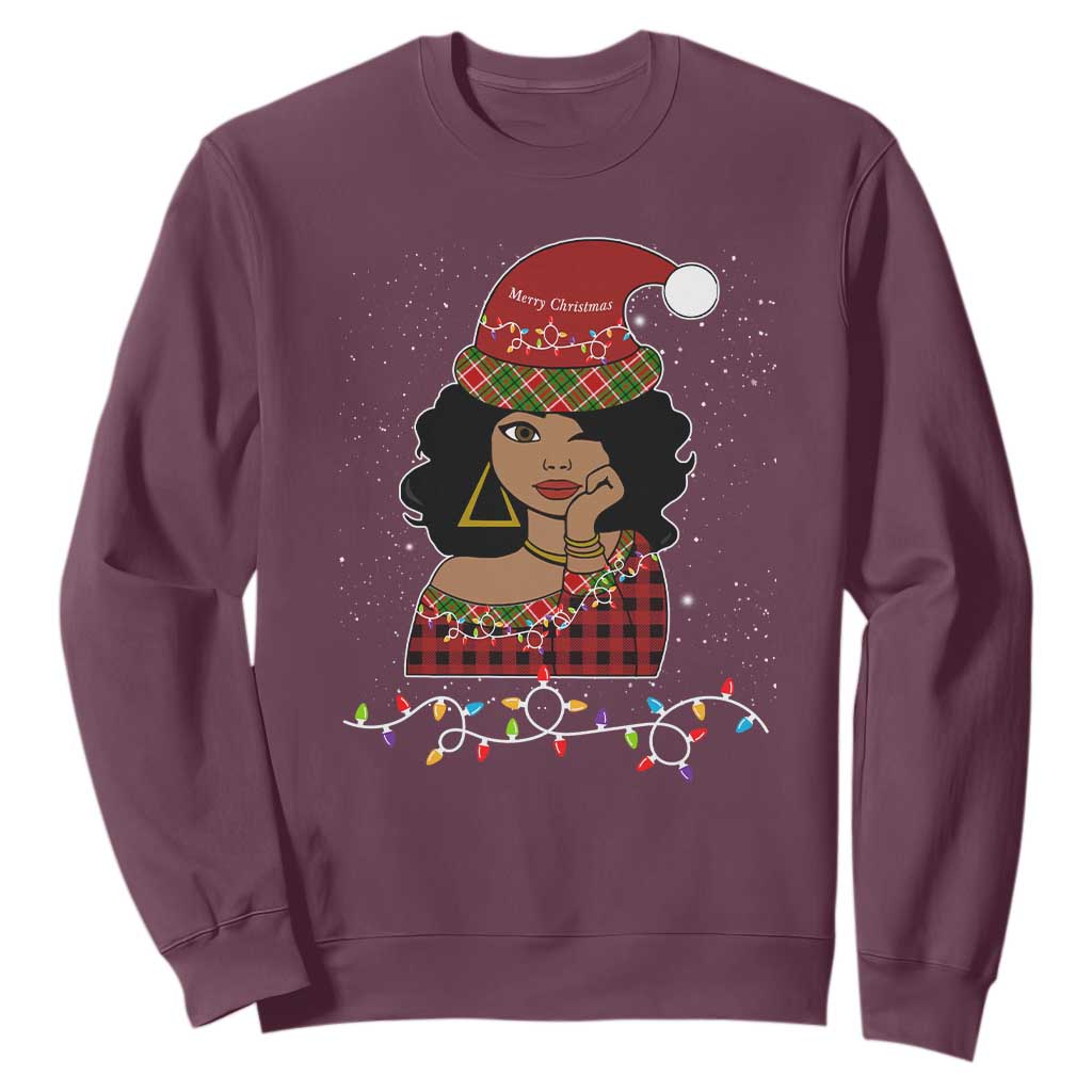Sassy Afro Queen Black Woman Sweatshirt Christmas Afro TS10