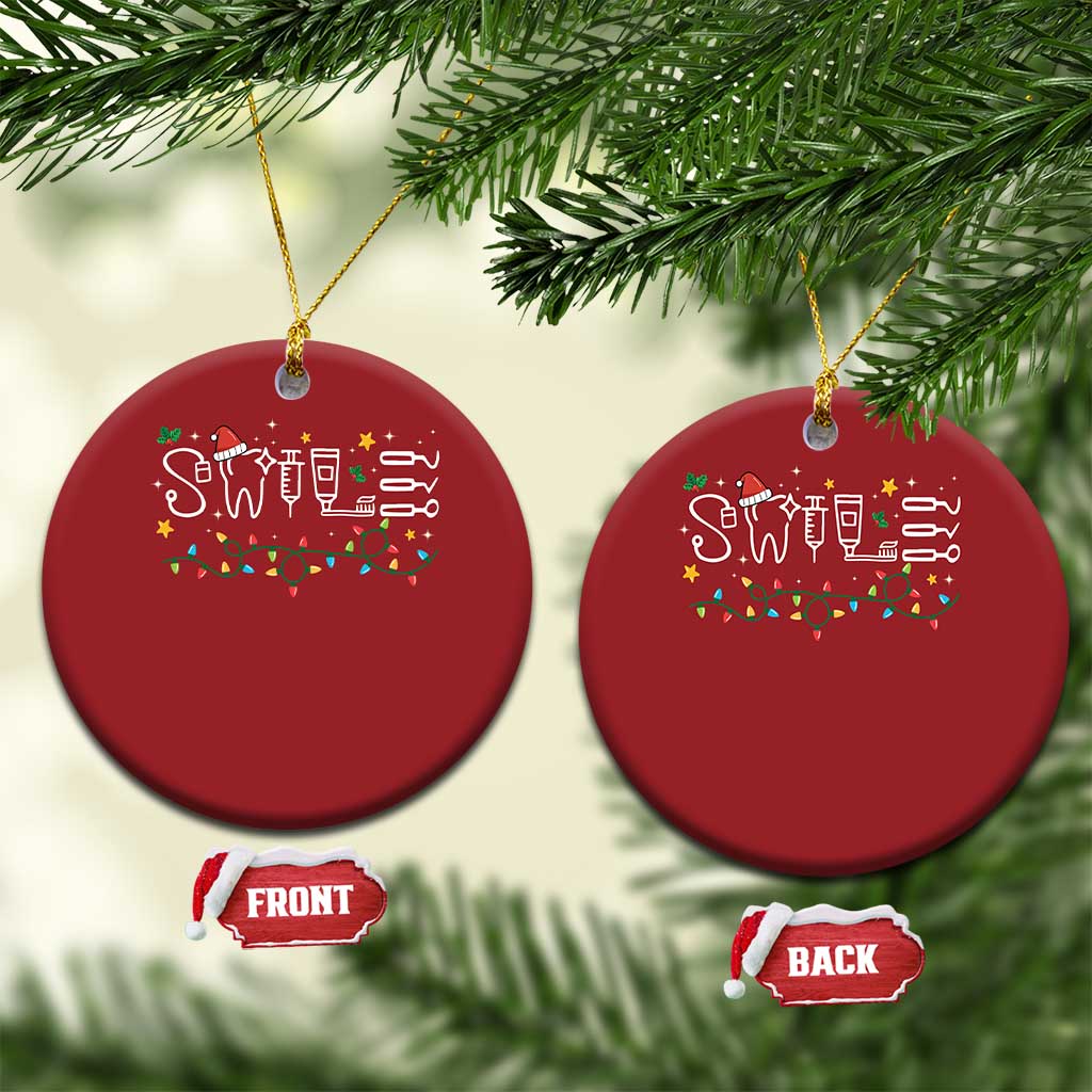 Xmas Dental Christmas Ornament Red Santa Hat Teeth Funny Dentist Merry TS10