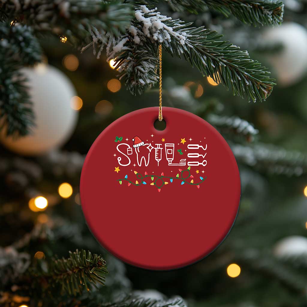 Xmas Dental Christmas Ornament Red Santa Hat Teeth Funny Dentist Merry TS10