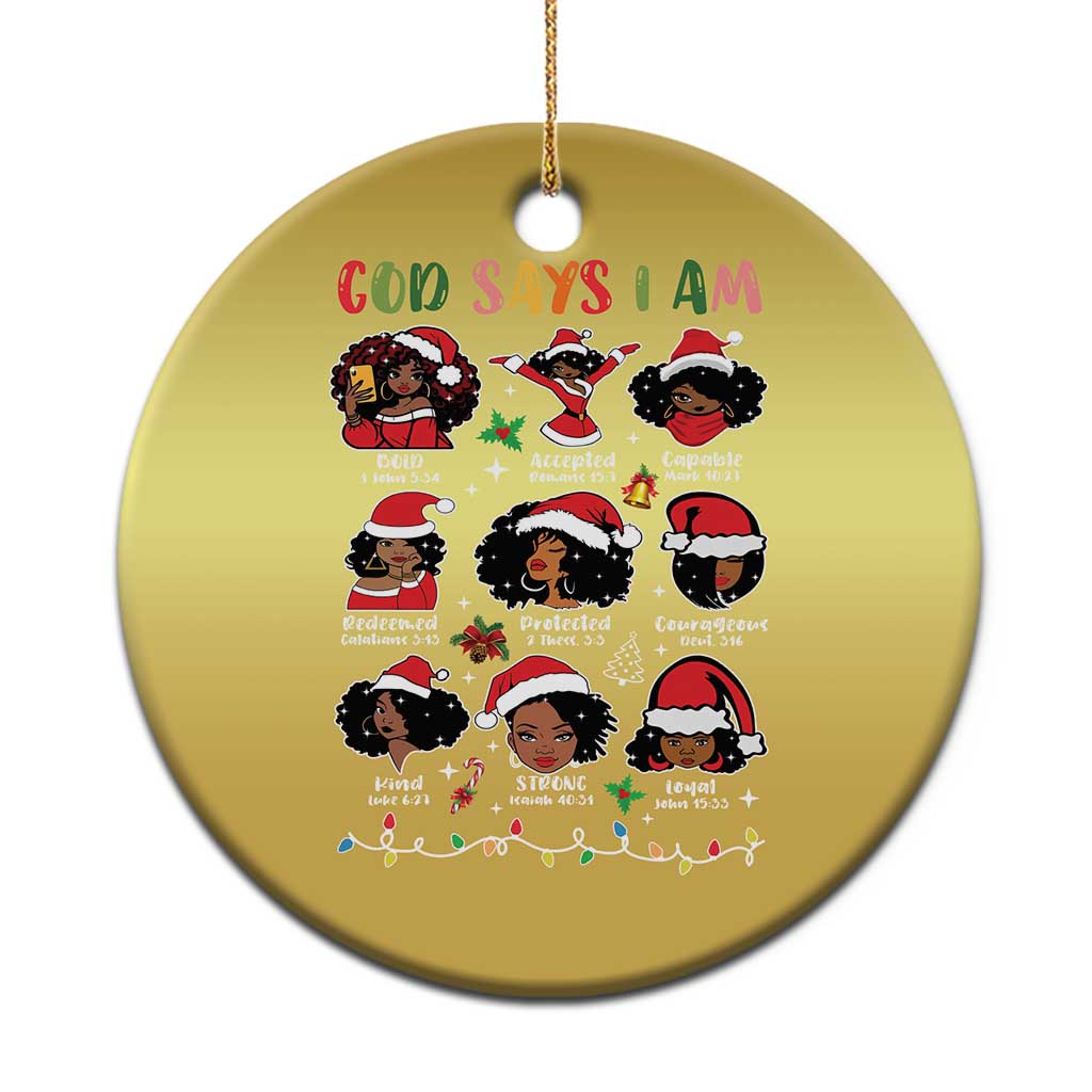Christian Xmas Christmas Ornament God Says I Am African American Women Scriptures Affirmations TS10