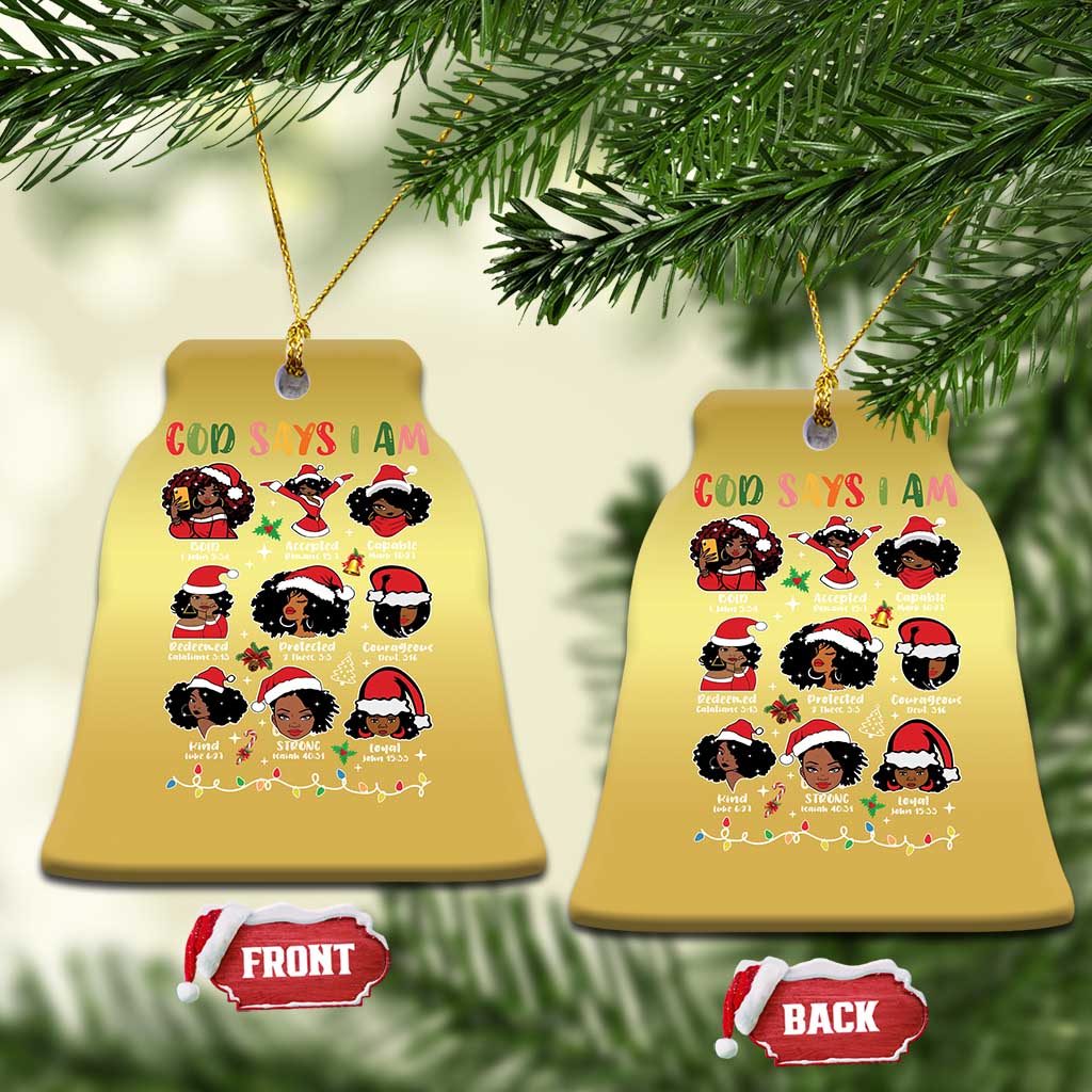 Christian Xmas Christmas Ornament God Says I Am African American Women Scriptures Affirmations TS10