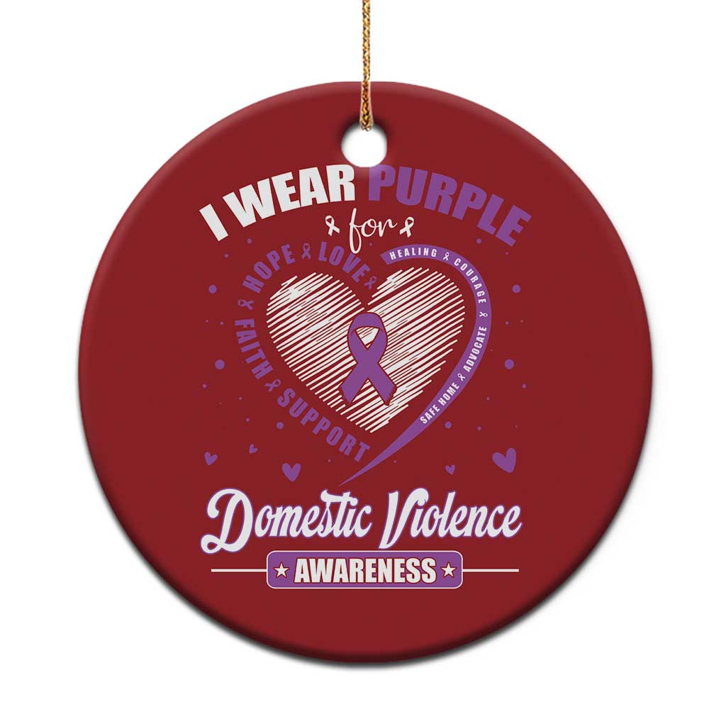Domestic Violence Awareness Christmas Ornament Purple Ribbon Support Survivor TS10