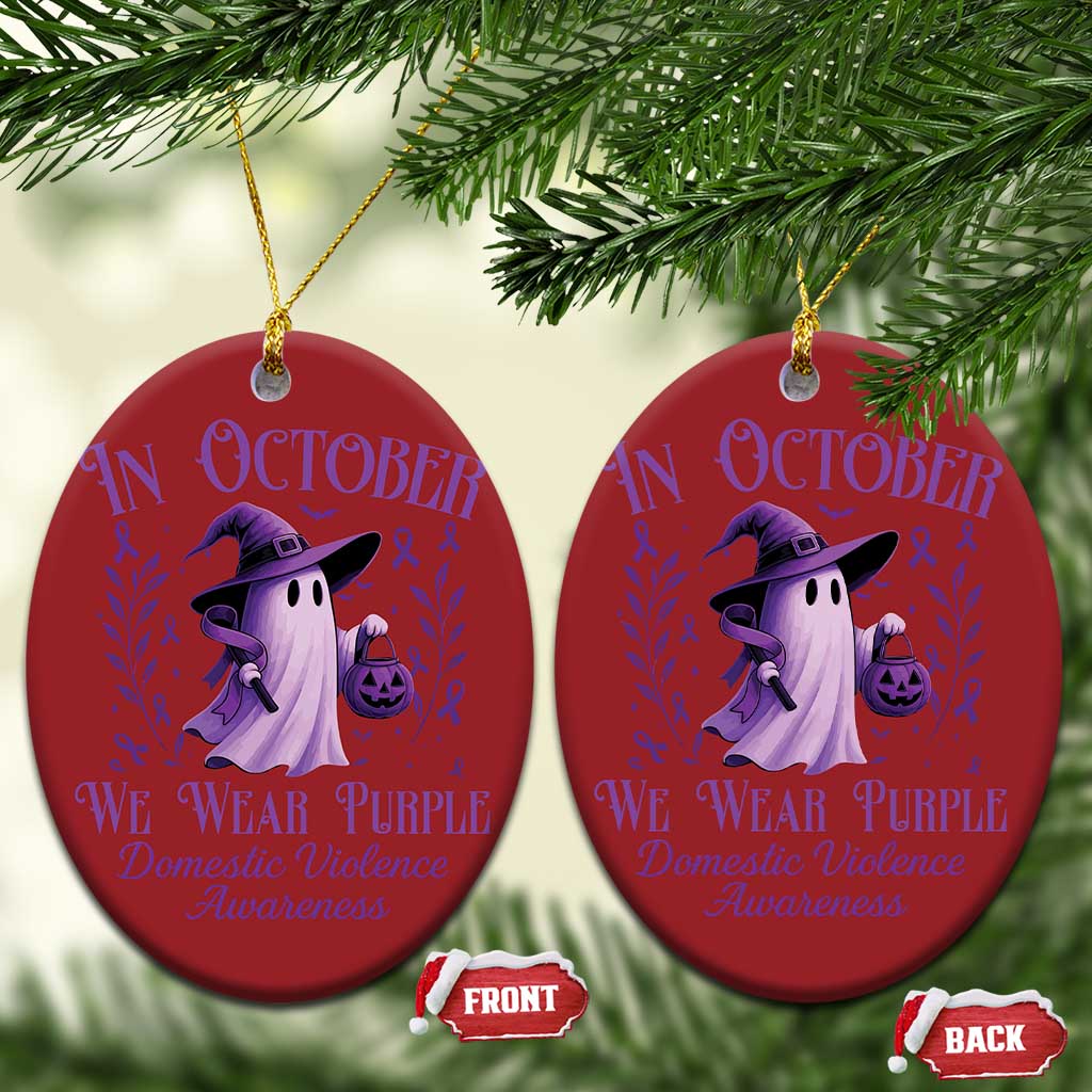 Domestic Violence Awareness Christmas Ornament Halloween October Wear Purple Ghost TS10