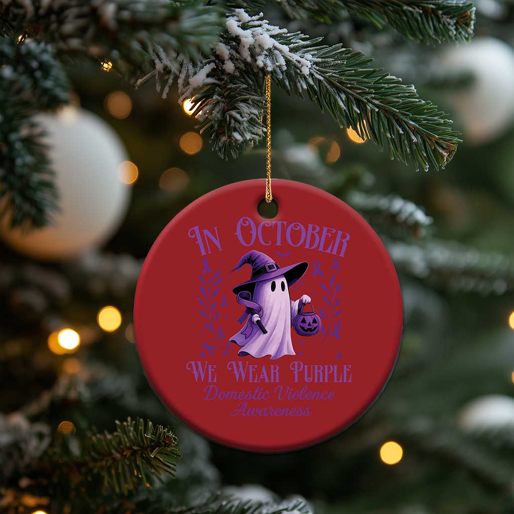 Domestic Violence Awareness Christmas Ornament Halloween October Wear Purple Ghost TS10