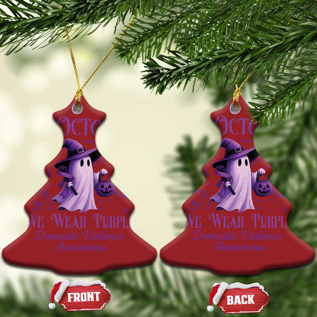 Domestic Violence Awareness Christmas Ornament Halloween October Wear Purple Ghost TS10