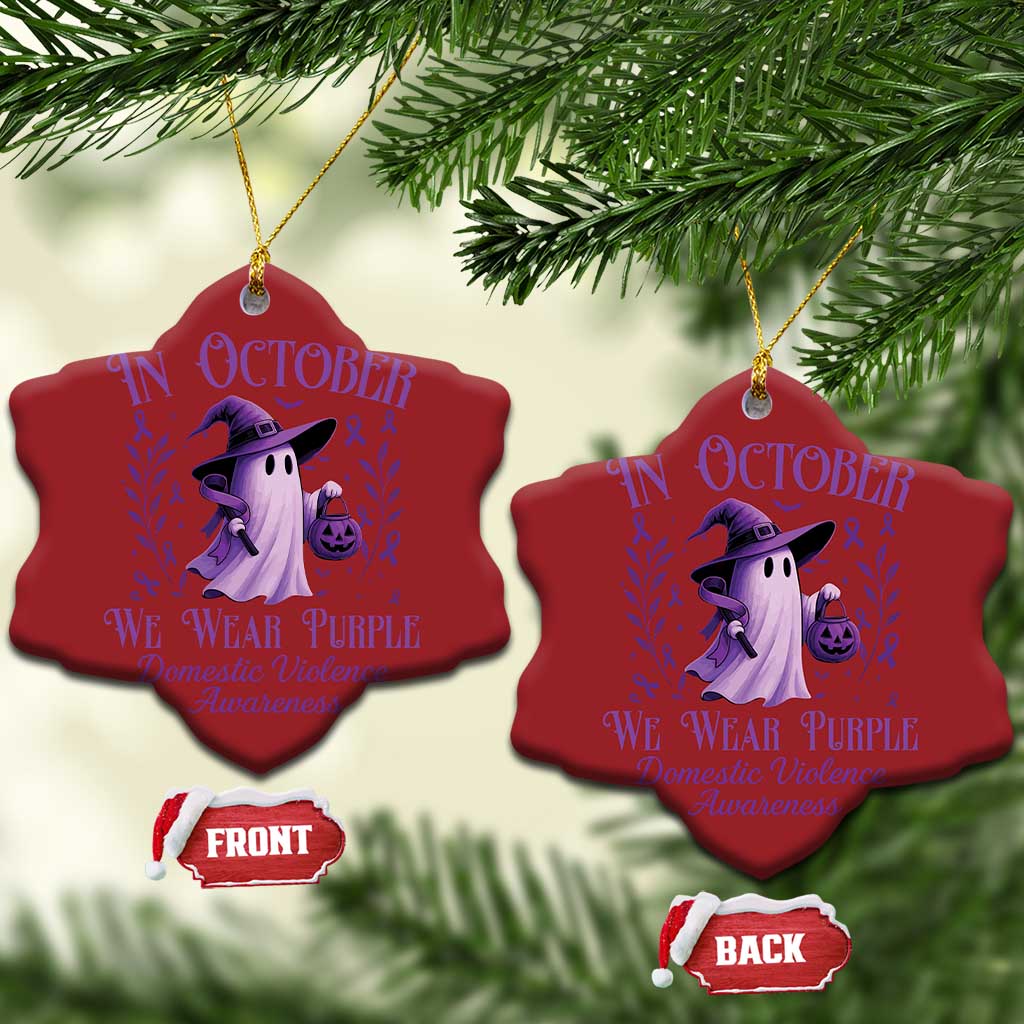 Domestic Violence Awareness Christmas Ornament Halloween October Wear Purple Ghost TS10