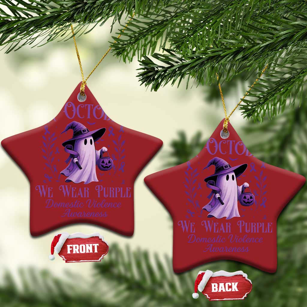 Domestic Violence Awareness Christmas Ornament Halloween October Wear Purple Ghost TS10