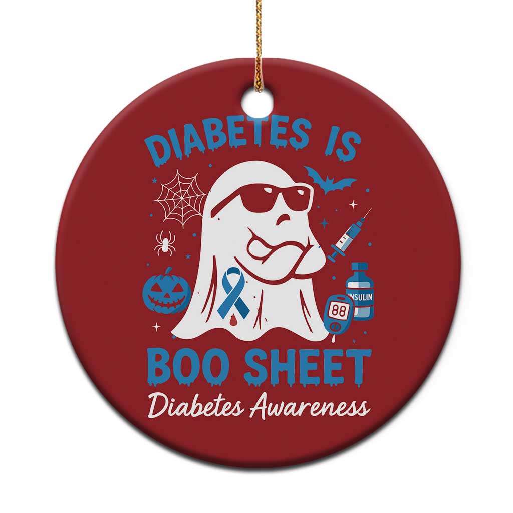 Diabetes is Boo Sheet Christmas Ornament Funny Halloween Ghost Diabetes Type 1 2 Awareness TS10