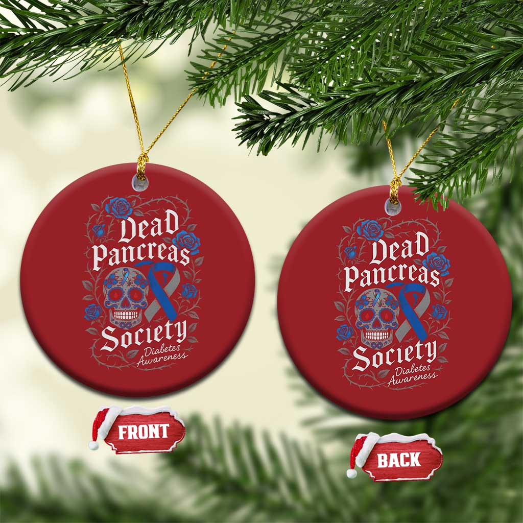 Funny Diabetes Type 1 Awareness Christmas Ornament Dead Pancreas Society Sugar Skull TS10