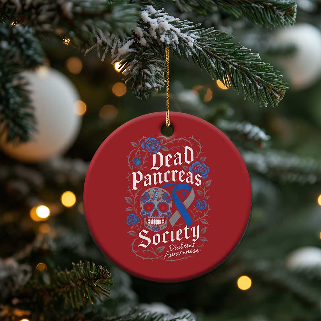 Funny Diabetes Type 1 Awareness Christmas Ornament Dead Pancreas Society Sugar Skull TS10